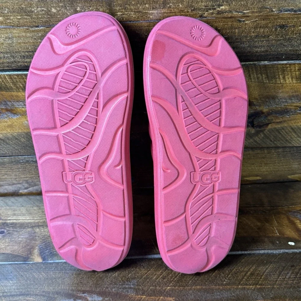 UGG Sport Yeah Slide Men's Size 11 US Samba Red Slingback Sandal‎ Waterproof